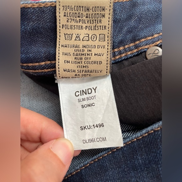 DL1961 Denim Cindy Slim Boot Cut Jeans in Sonic Dark Wash Mid Rise Size 32 NWT - Picture 13 of 13